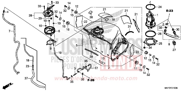 KRAFTSTOFFTANK/KRAFTSTOFFPUMPE von CBR1000RR SP SP1 SP2 VICTORY RED (R334X) von 2017